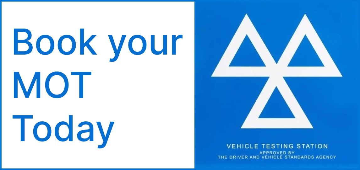 MOT sign over clouds, book now button and text stating MOT Starting from 34.95. t&c's apply